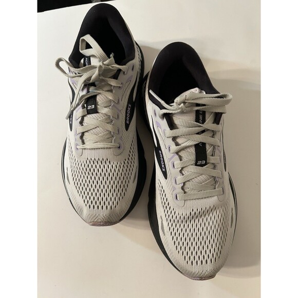 Size 9 - Brooks Adrenaline GTS 23 Gray And Lavender Womens EU 40.5 - Picture 2 of 12